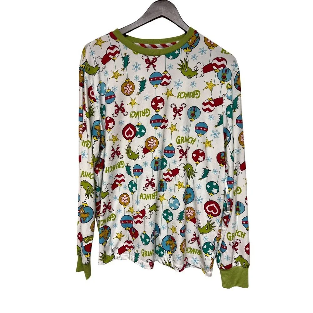 Grinch Men's Pajama Set Top Bottom Christmas Holiday Novelty Medium 38 40 PJs